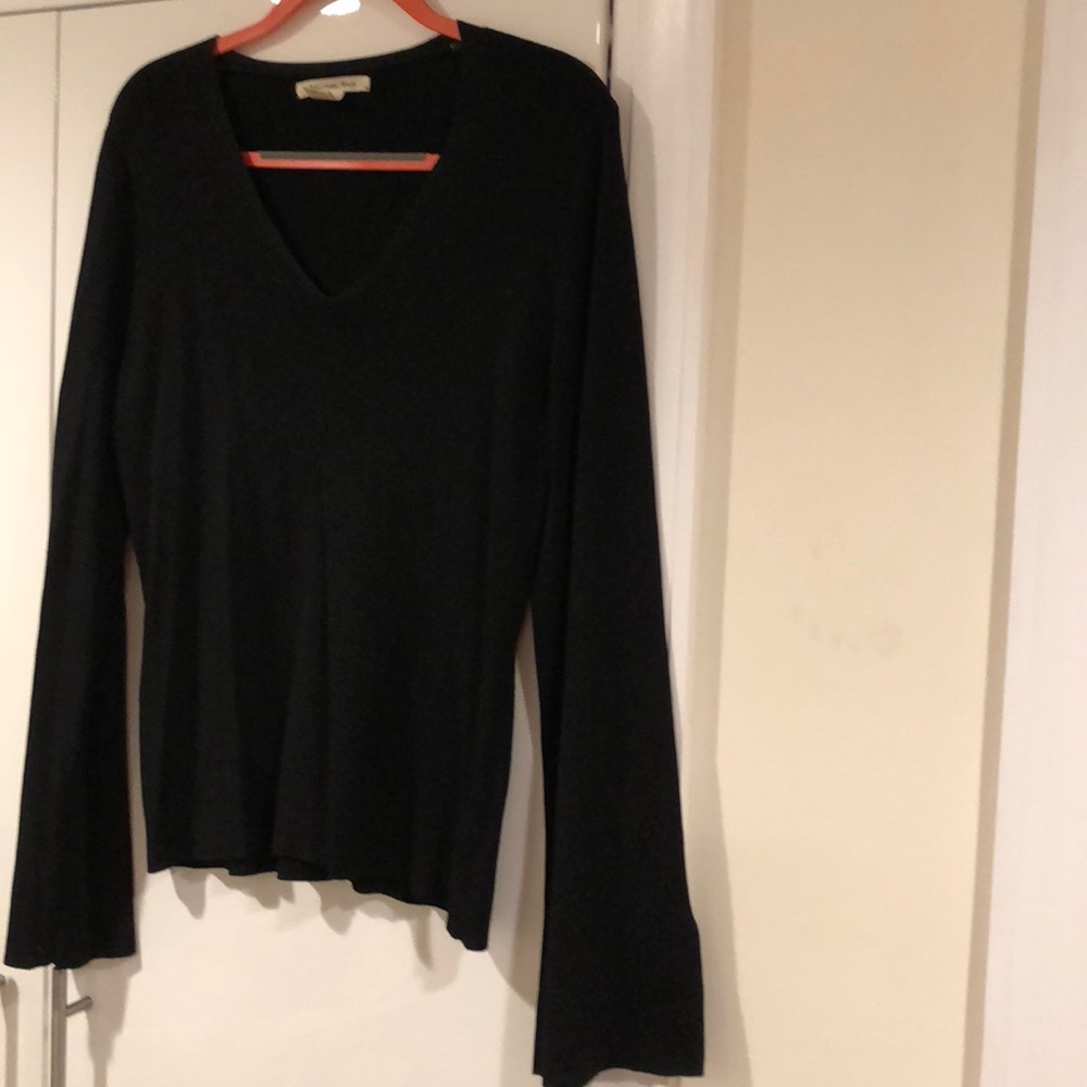 Black Rayon/Nylon blend blouse